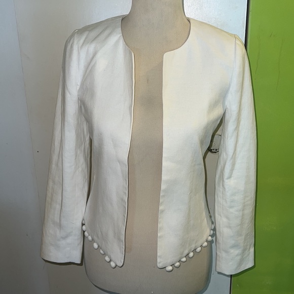 J Crew white linen/cotton blazer - Picture 1 of 12